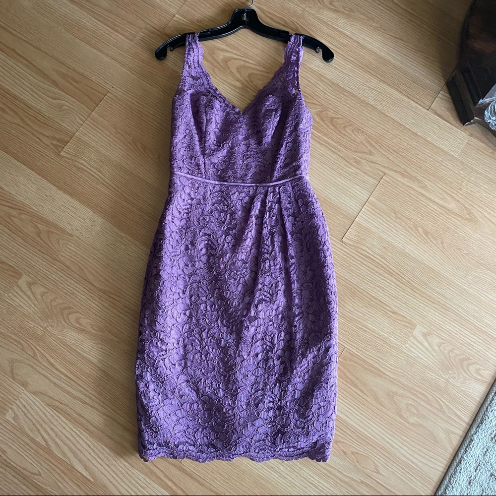 David’s Bridal Lavender Lace Cocktail Dress Women’s 2